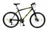 Bicicleta Mountain Bike Hardtail DHS Terrana 2623 - model 2015 26''-Negru-Galben-457 mm